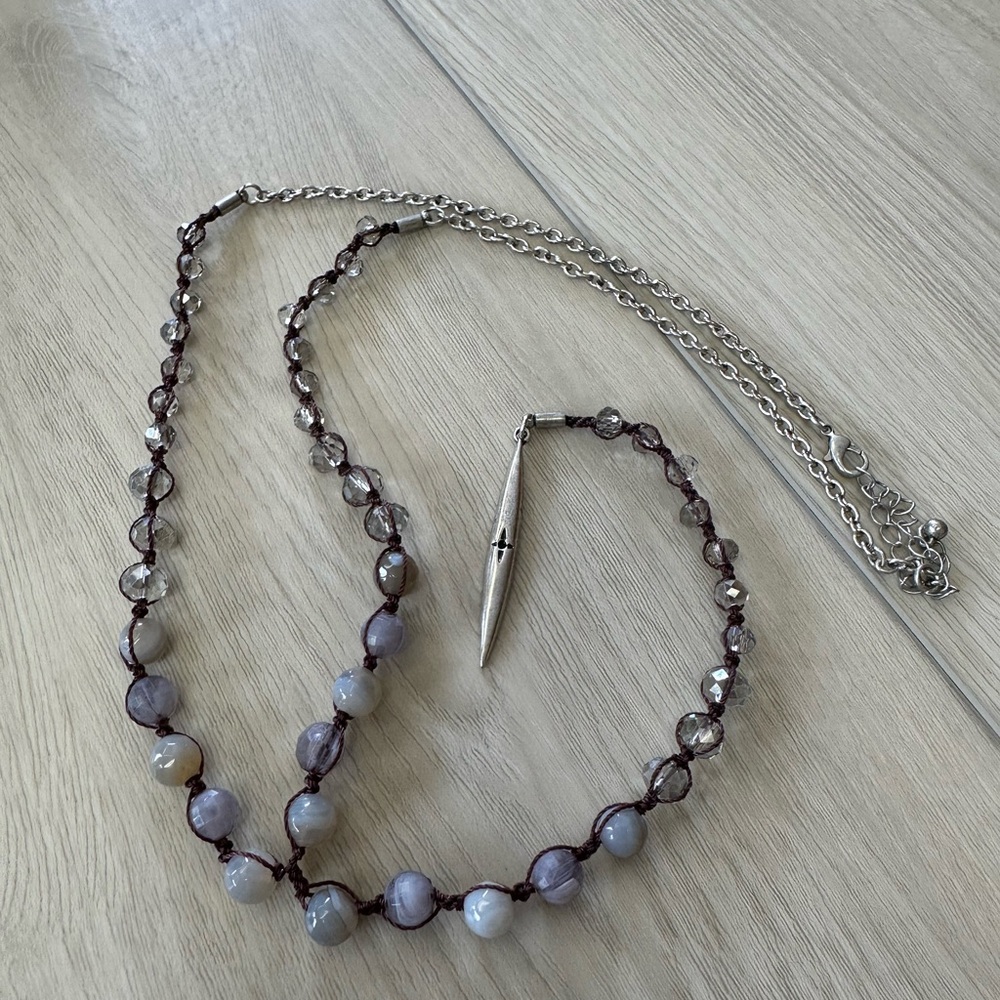 💚2 for $10 Elegant Purple and Silver Beaded Necklace